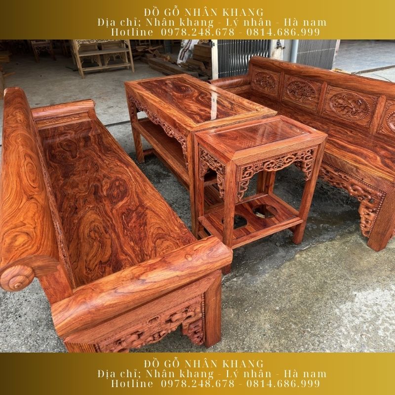 Bộ Trường Kỷ Gỗ Hương Đá 13 Chỉ 237