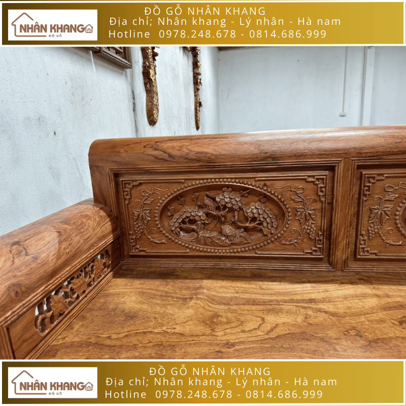 Trường Kỷ Gỗ Hương Đá Chân Quặp 217