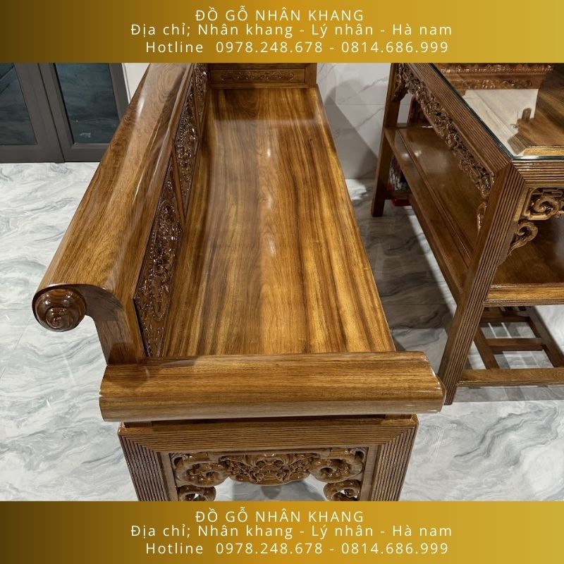 Bộ Trường Kỷ Gỗ Gụ Lào 10 Chỉ 197