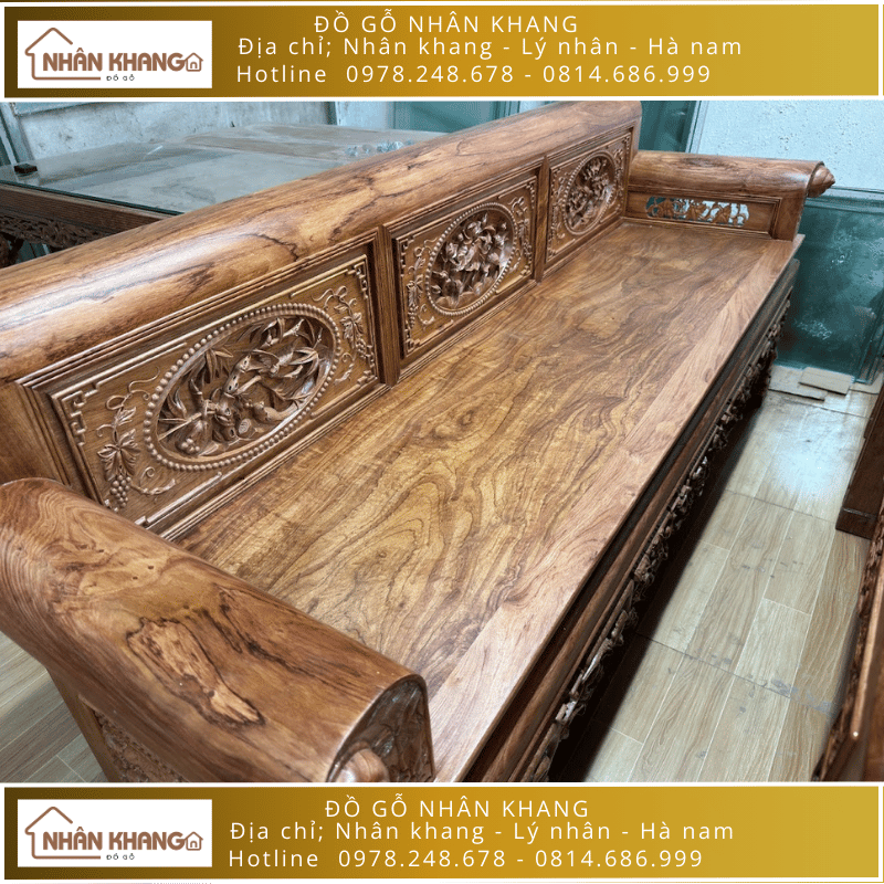 Trường Kỷ Gỗ Hương Đá Chân Quặp 217