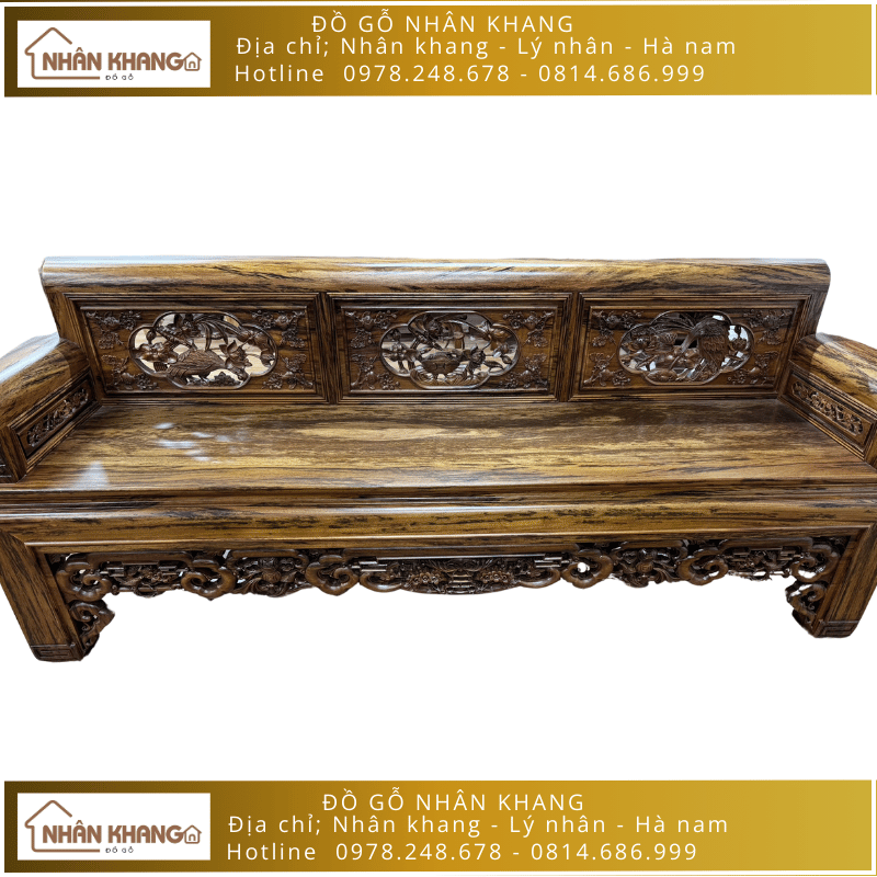 Bộ Trường Kỷ Gỗ Gụ Ta Chân Vén Chỉ