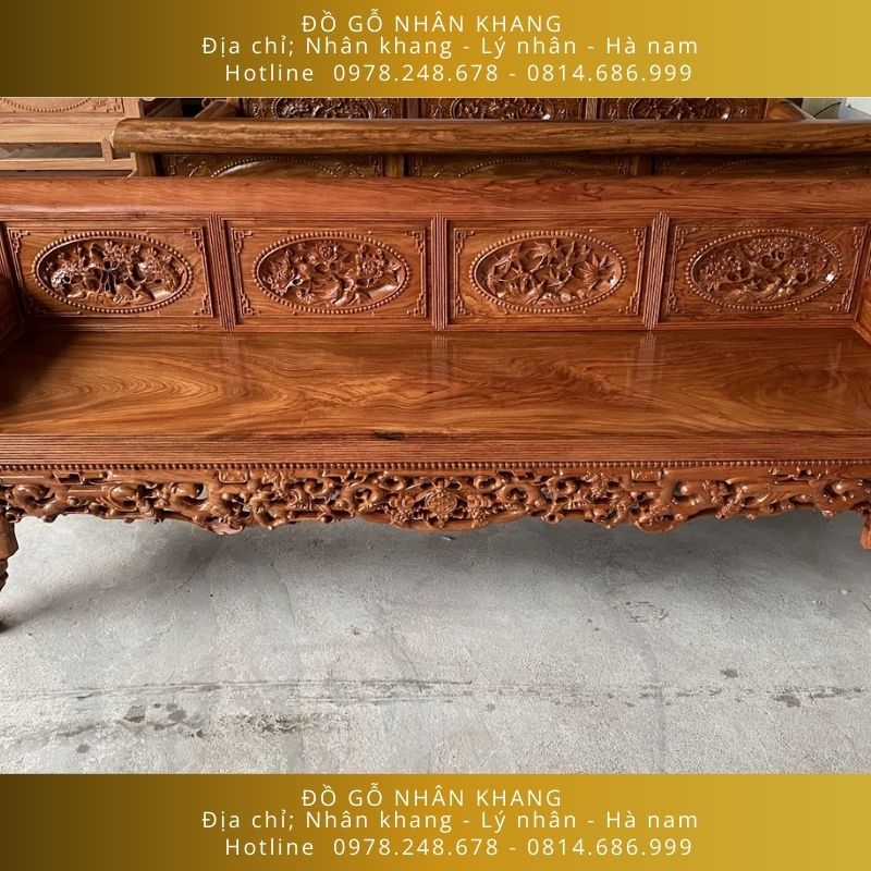 Bộ Trường Kỷ Gỗ Hương Đá 12 Chỉ 227