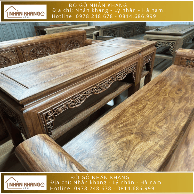 Trường Kỷ Gỗ Hương Đá Chân Quặp 217
