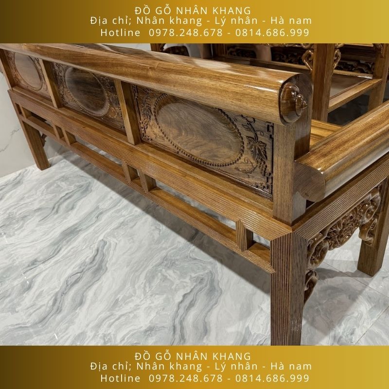 Bộ Trường Kỷ Gỗ Gụ Lào 10 Chỉ 197