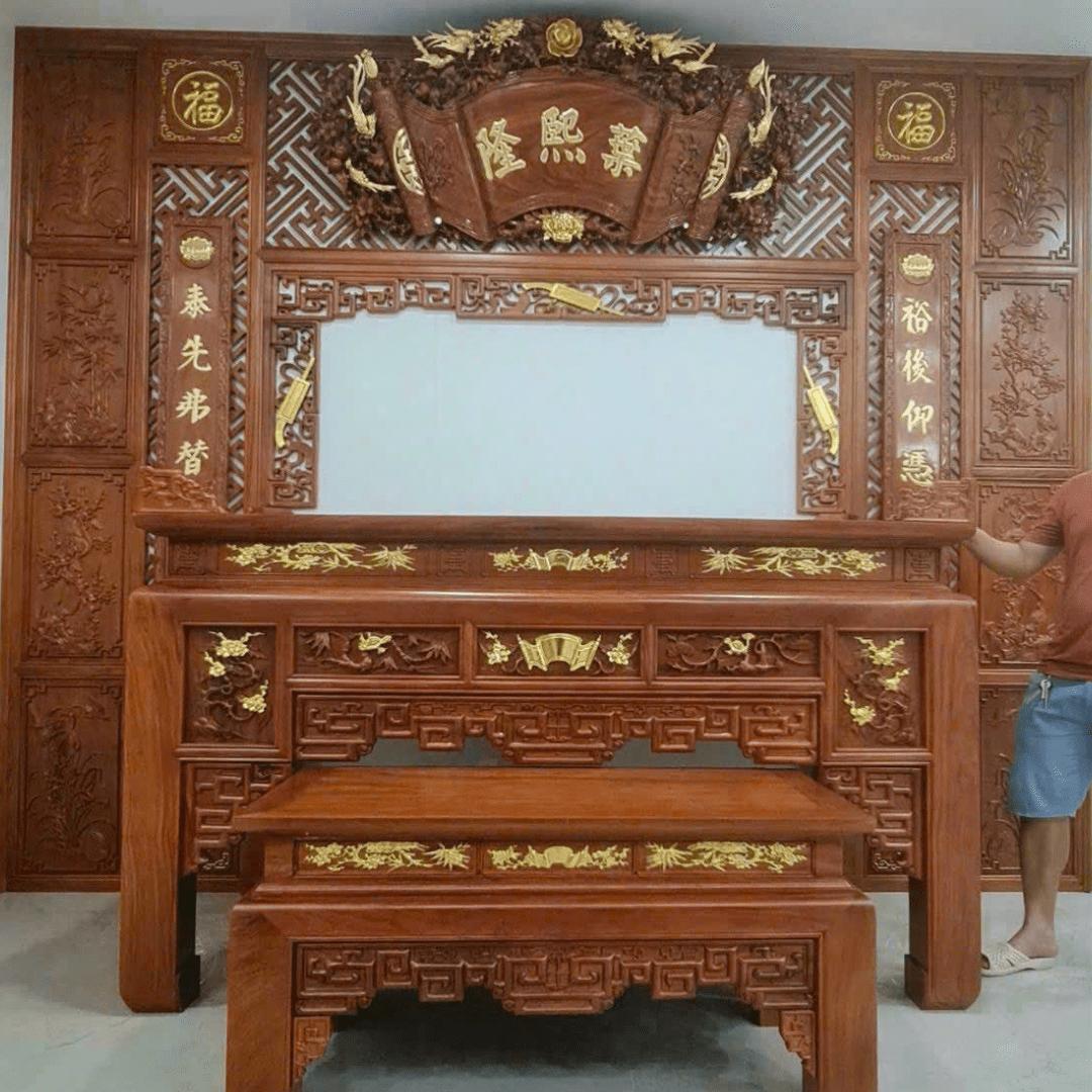 Bộ Hoành Phi Câu Đối Gỗ