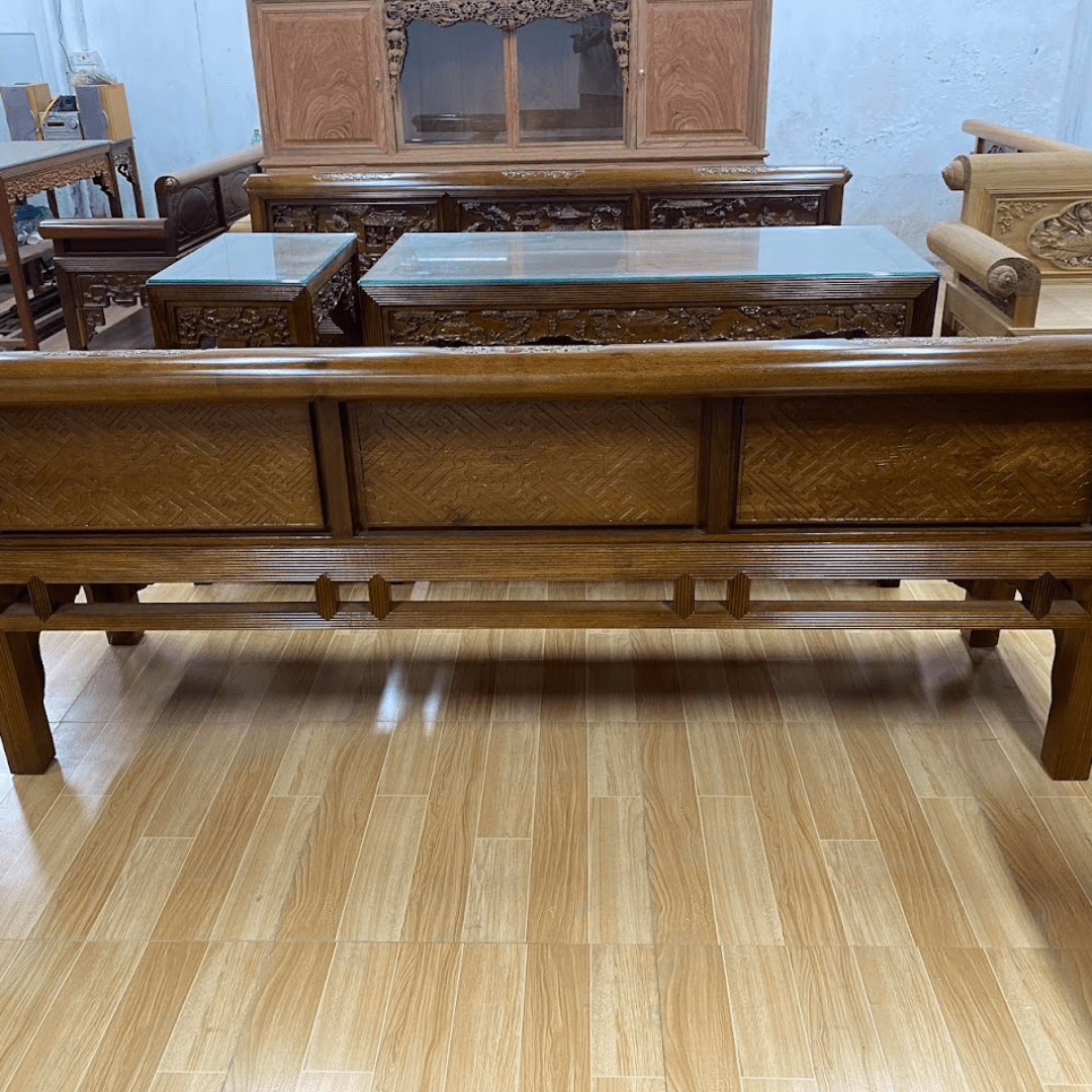 Bộ Trường Kỷ Gỗ Gụ Đục Tích Tam Quốc