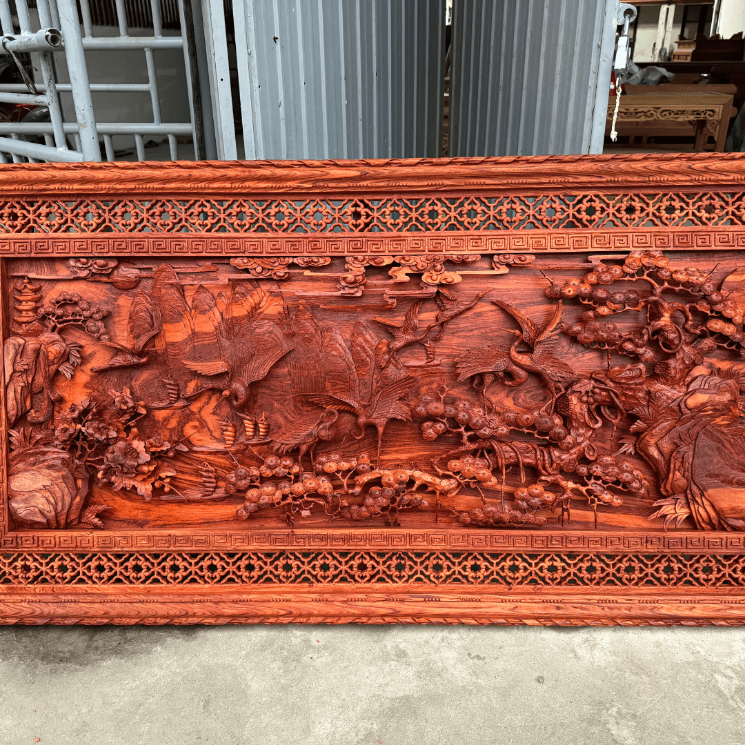 Tranh Gỗ Tùng Hạc (Tùng Hạc Diên Niên)