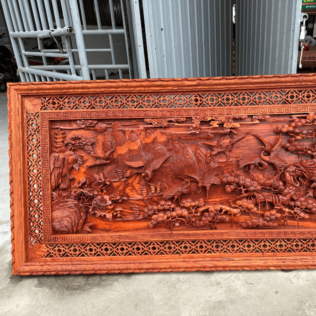 Tranh Gỗ Tùng Hạc (Tùng Hạc Diên Niên)