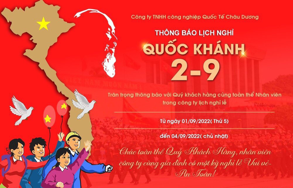 THÔNG BÁO NGHỈ LỄ QUỐC KHÁNH 02/09