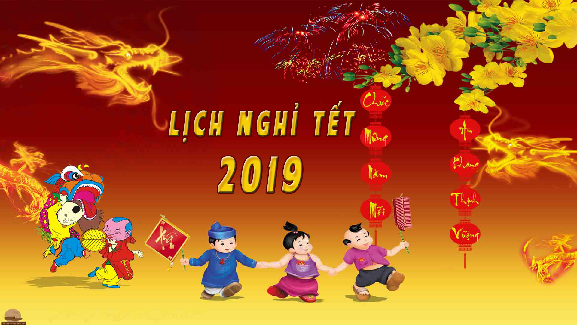 THÔNG BÁO NGHỈ TẾT NGUYÊN ĐÁN KỶ HỢI 2019