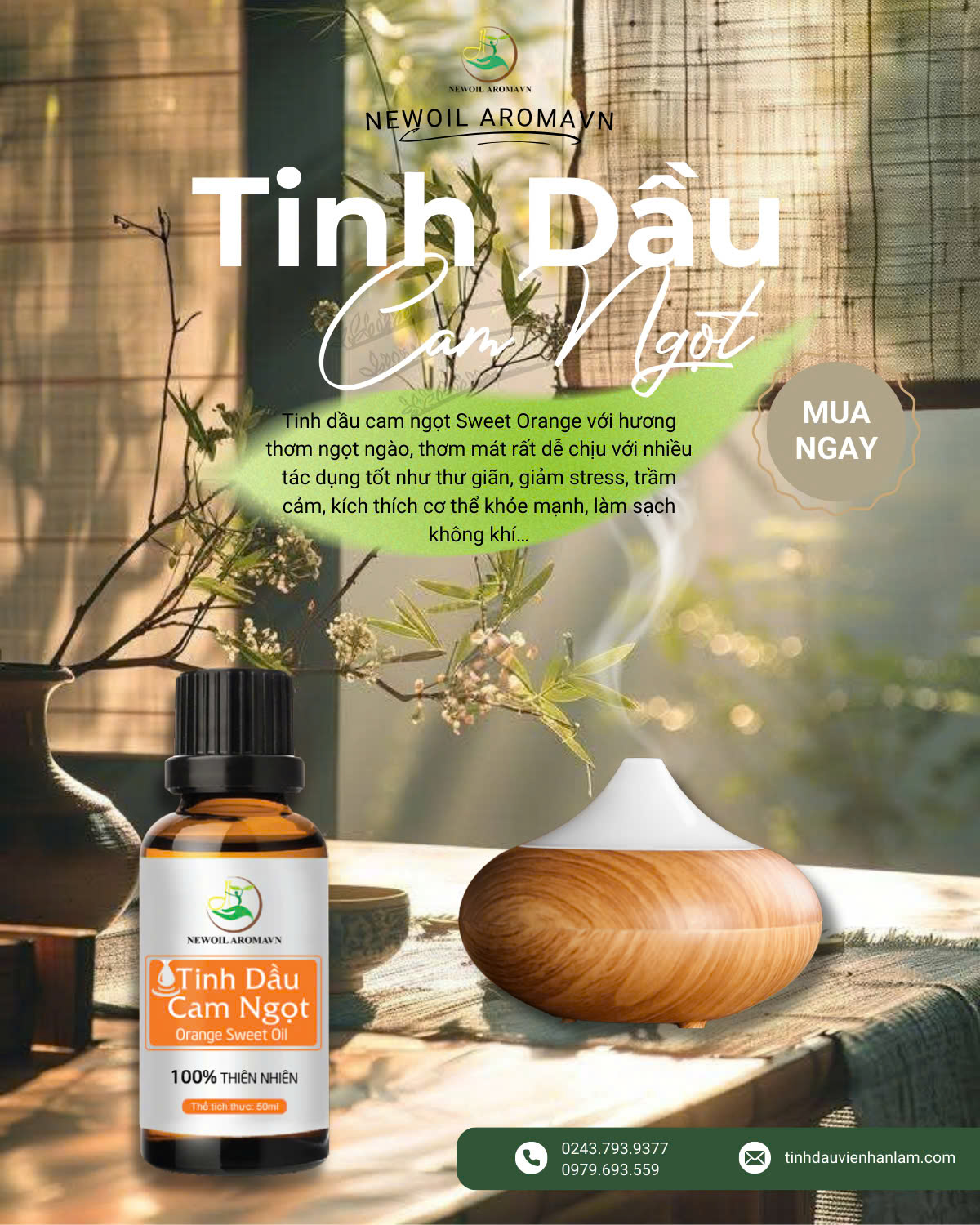 🌿 SWEET ORANGE – TINH DẦU CAM NGỌT NGÀO, SẢNG KHOÁI 🍊