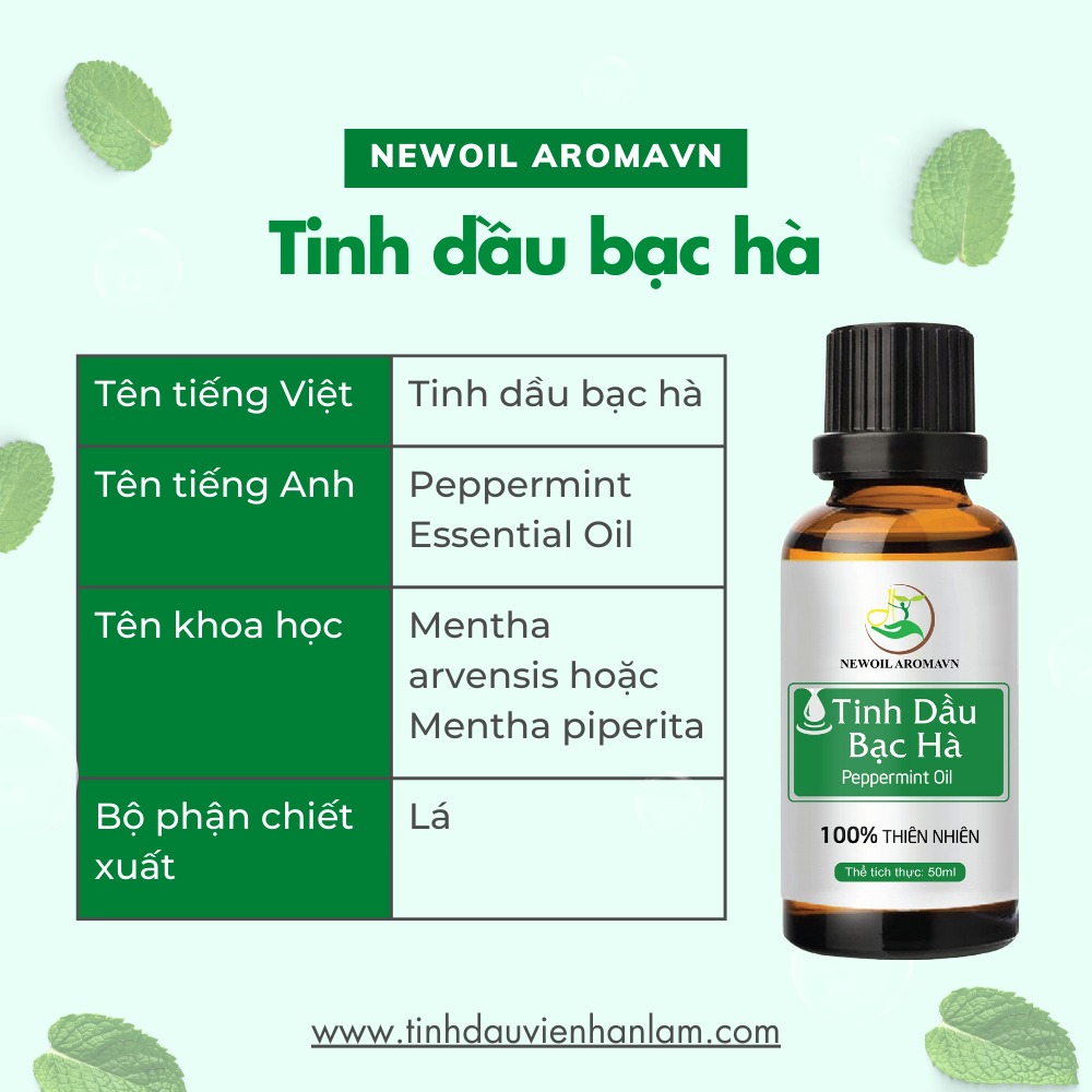 Tinh dầu bạc hà nguyên chất Newoil Aromavn