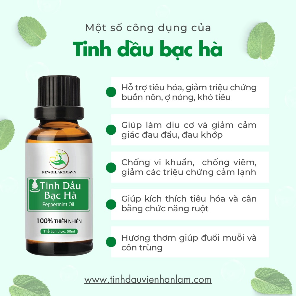 Công dụng và lợi ích của tinh dầu Bạc hà