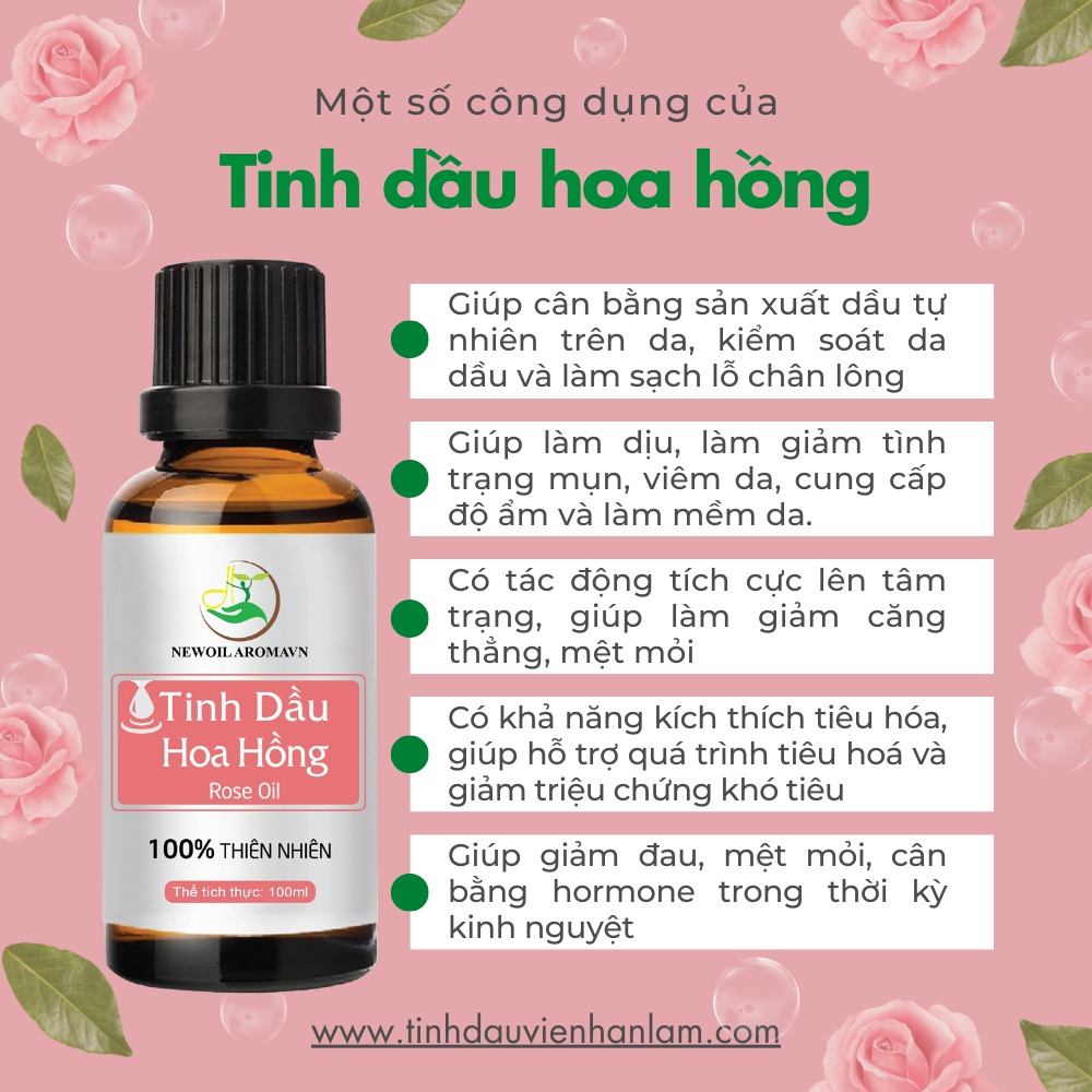 Công dụng và lợi ích của tinh dầu Hoa hồng