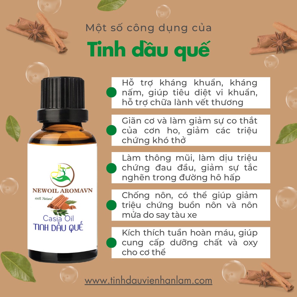 Công dụng và lợi ích của tinh dầu Quế