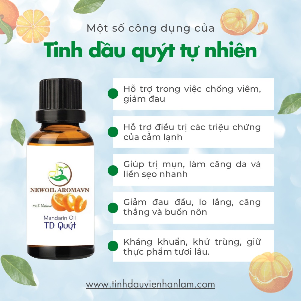 Công dụng và lợi ích của tinh dầu quýt