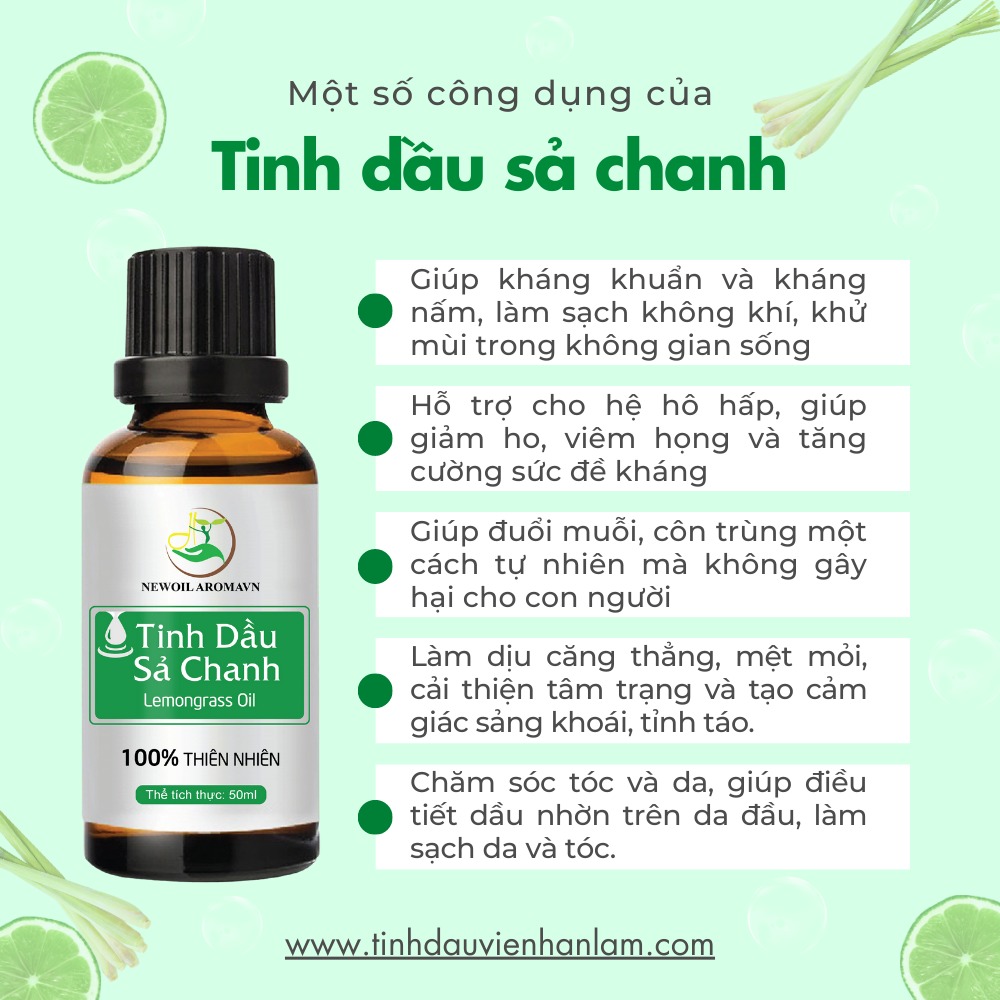 Công dụng và lợi ích của tinh dầu Sả chanh