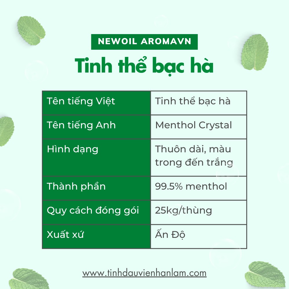 Mua sỉ tinh thể bạc hà tại Newoil Aromavn