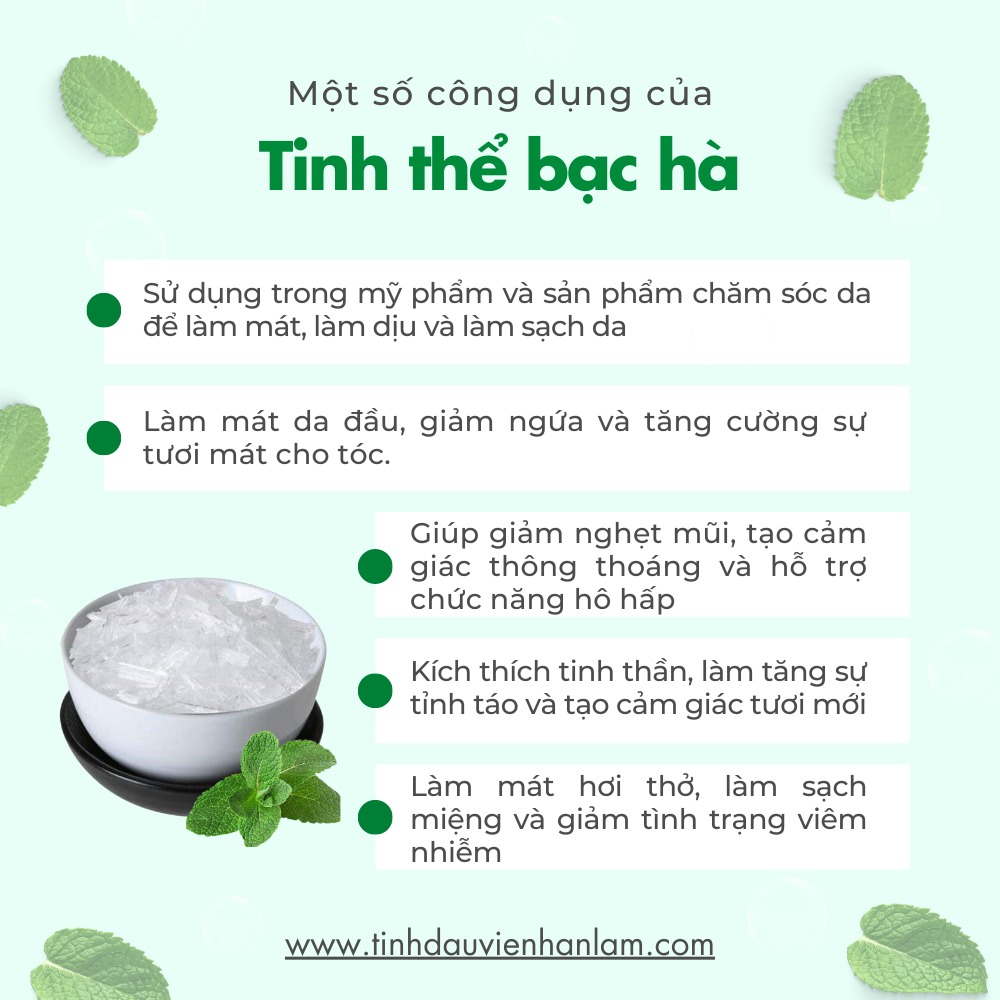 Tác dụng của tinh thể bạc hà