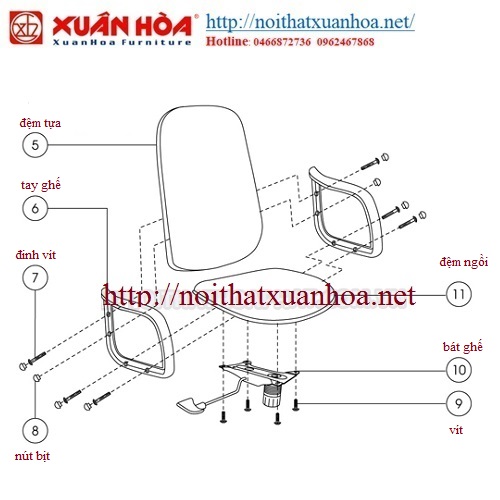 Ghế xoay văn phòng hướng dẫn sửa chữa lắp đặt tại nhà - 2