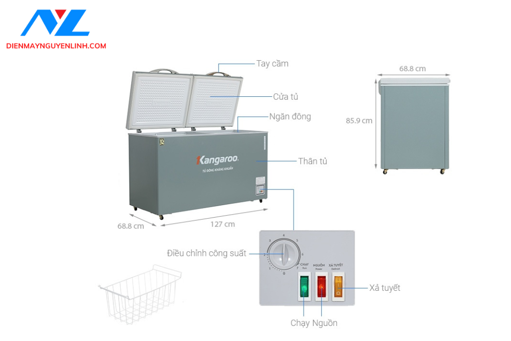 Tủ đông kháng khuẩn 375 lít KGFZ435IG1