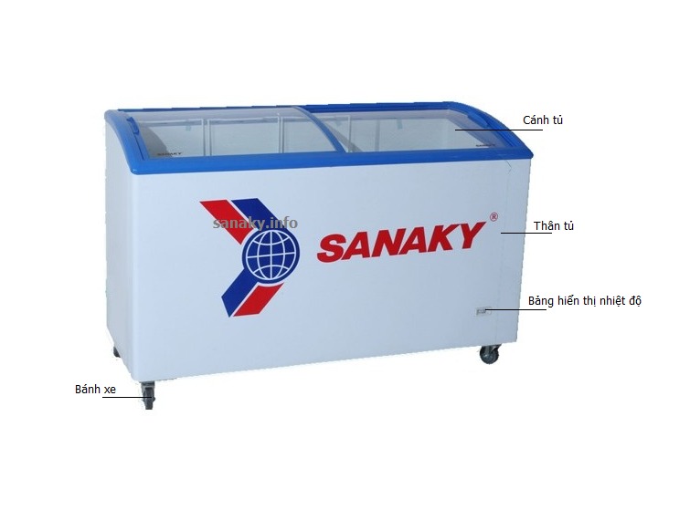 Tủ đông kính cong Sanaky VH-418K