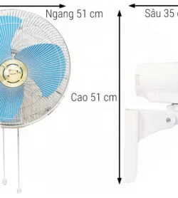 QUẠT TREO TƯỜNG Panasonic F-409U (màu xanh, vàng kim)