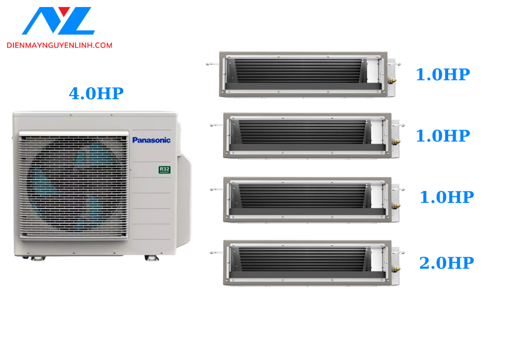 Combo Multi giấu trần nối ống gió Multi Inverter Panasonic R32 - 4.0HP