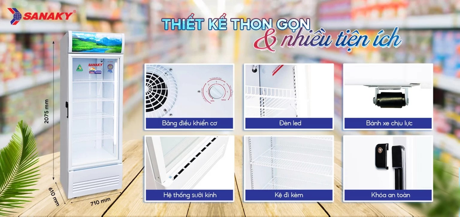 Tủ đông inox cánh kính Sanaky VH-5099K