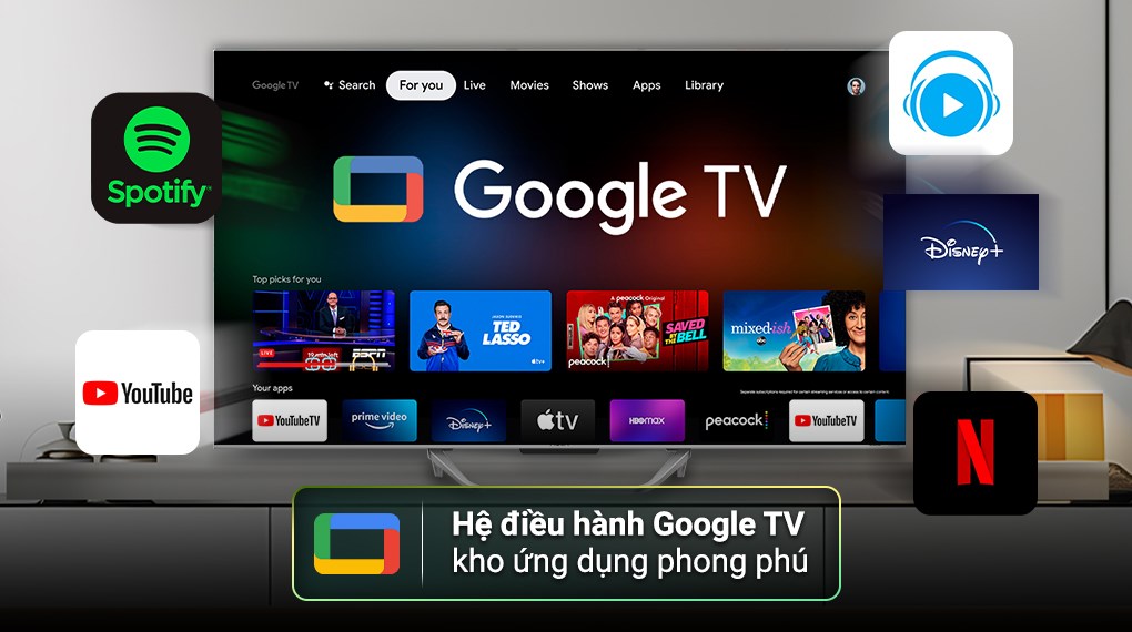 Google Tivi QLED Aqua 4K 65 inch AQT65S80EUX