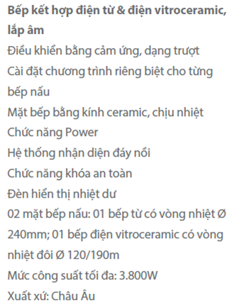 BẾP TỪ-ĐIỆN KẾT HỢP TEKA IZ 7200 HL