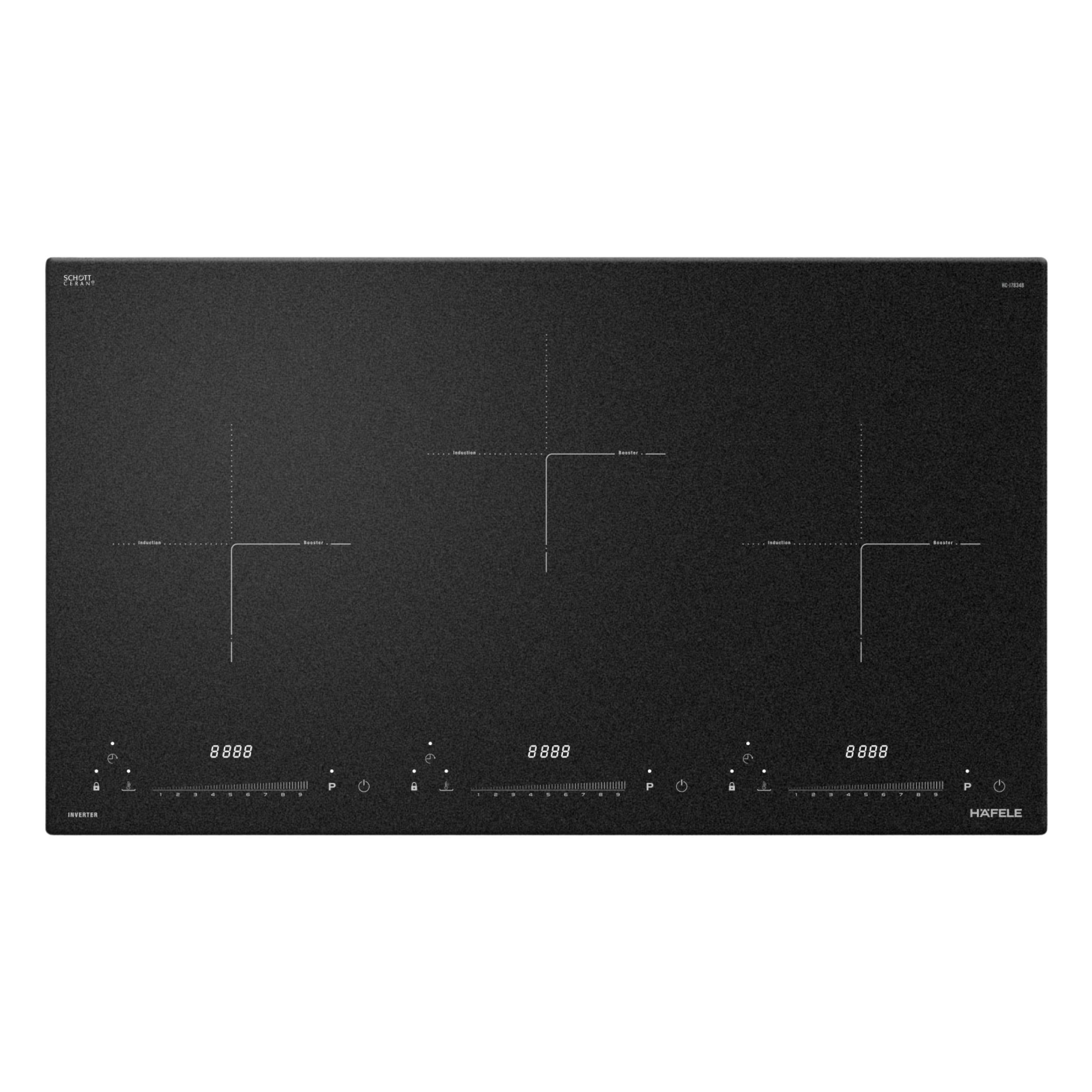 Bếp từ 3 vùng nấu lắp âm Hafele HC-I7834B (536.61.719) 5800W