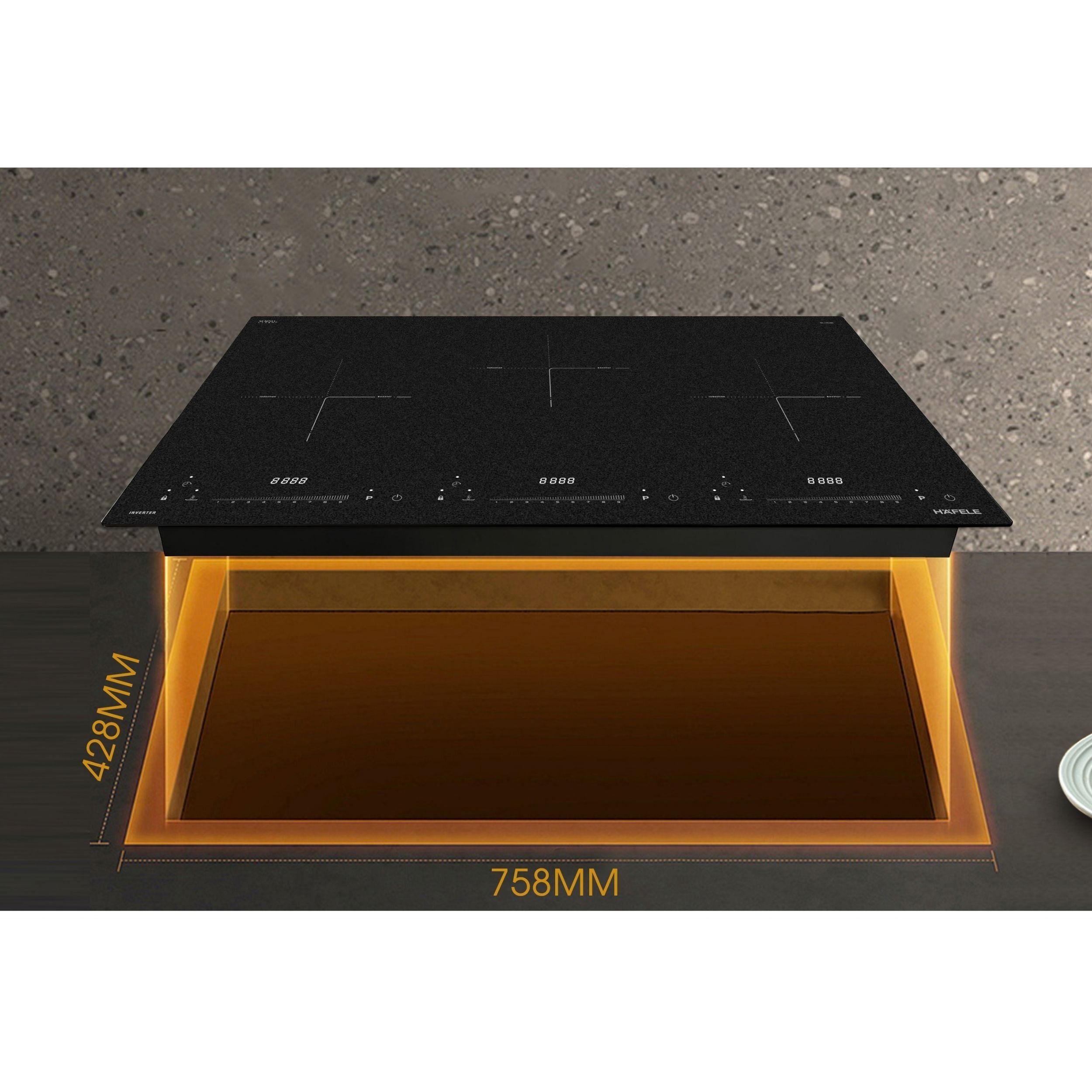 Bếp từ 3 vùng nấu lắp âm Hafele HC-I7834B (536.61.719) 5800W