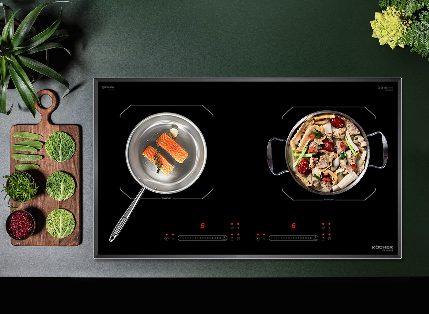 Bếp từ đôi Kocher DI-608SE