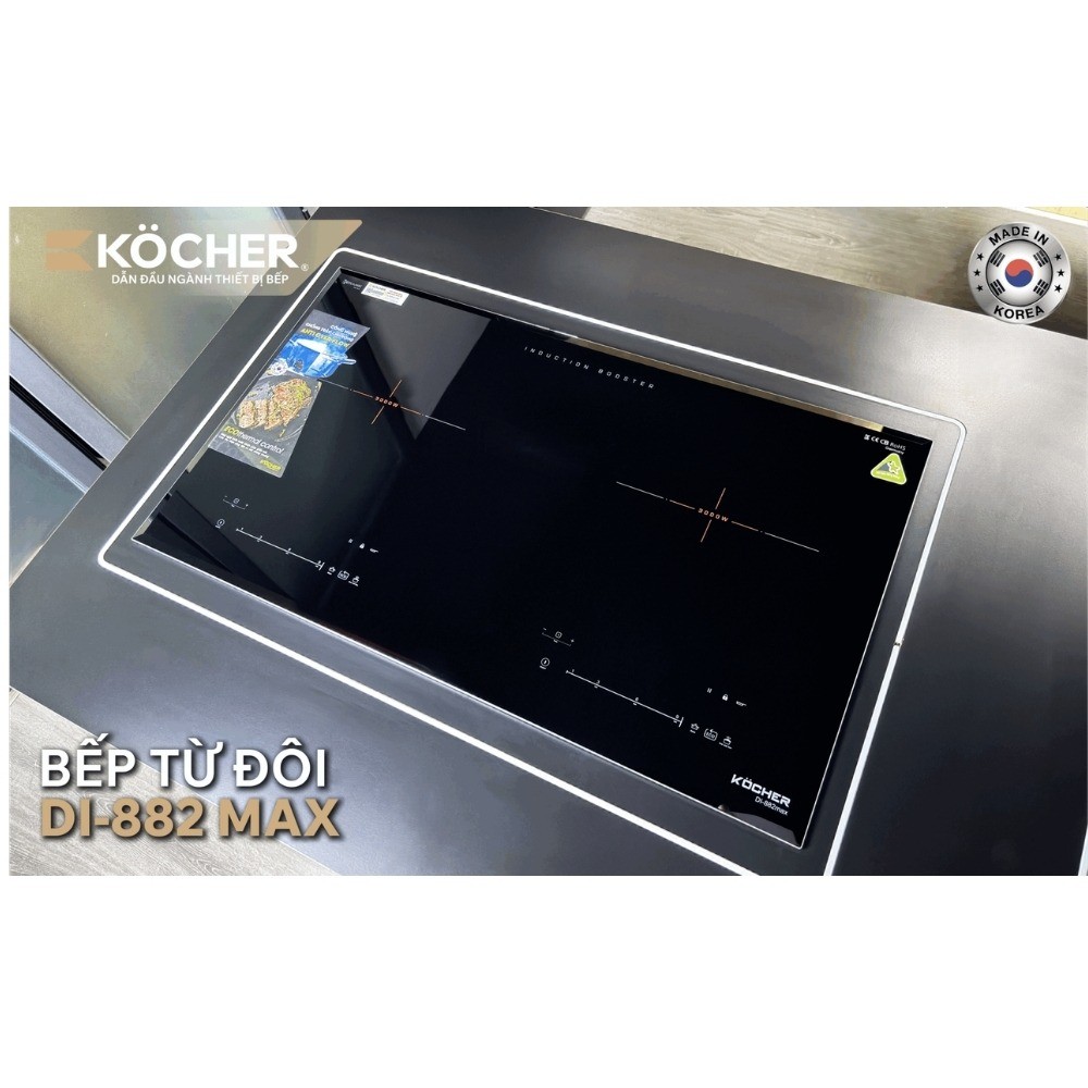 Bếp từ đôi Kocher DI-882 Max, nhập khẩu Hàn Quốc