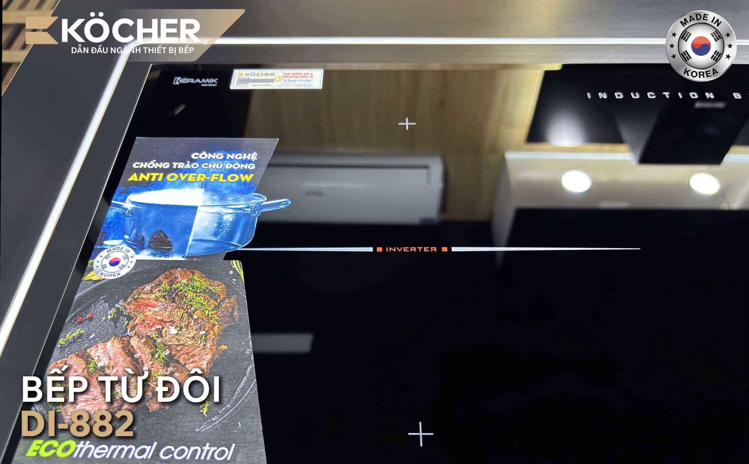 Bếp từ đôi Kocher DI-882, nhập khẩu Hàn Quốc