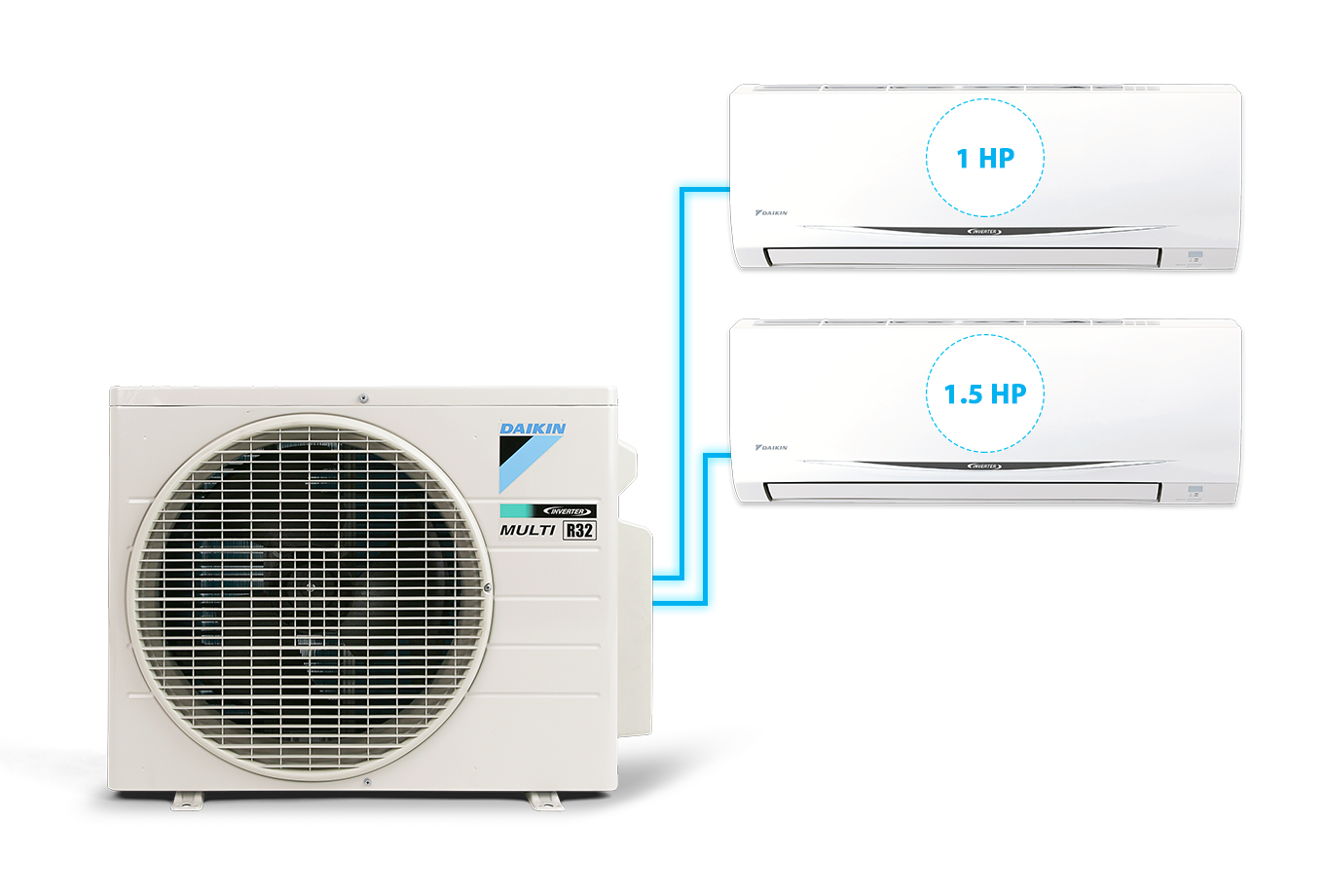 Combo Daikin Multi S Thái Lan inverter 2.5 HP - 1 dàn nóng MKC50RVMV 2 dàn lạnh CTKC25RVMV+CTKC35RVMV