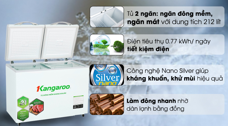 Tủ đông mềm Kangaroo 212lít KG 328DM2