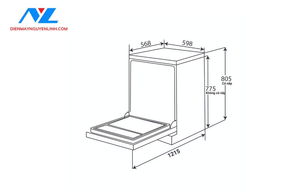 MÁY RỬA CHÉN KAFF KF-SBL775W New Plus