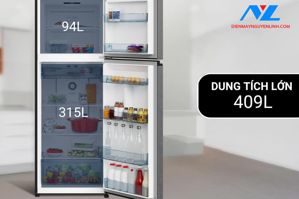 Tủ lạnh Hitachi Inverter 409 lít HRTN6443SAGBKVN