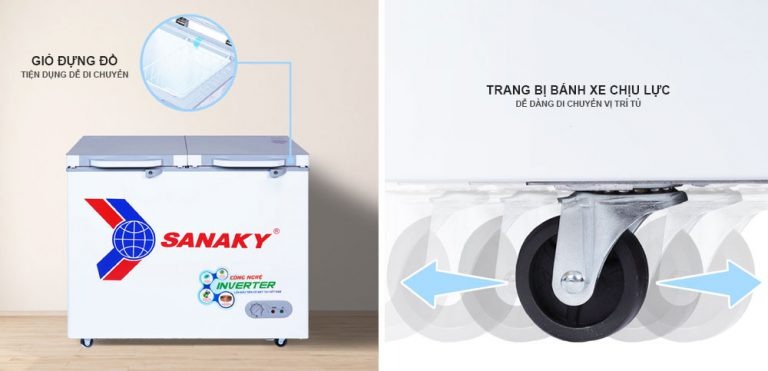 Tủ đông Sanaky Inverter VH-2599A4K cánh kính cường lực