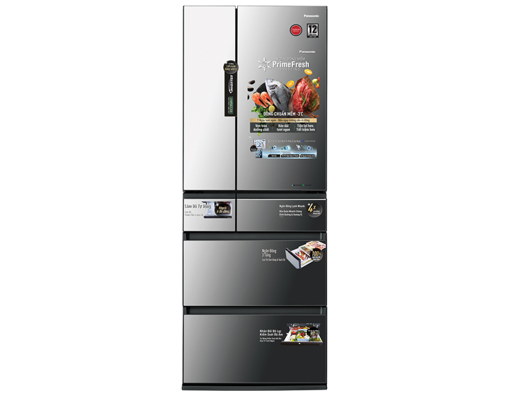 NR-F503GT-X2 - Tủ lạnh Side by Side 6 cánh Panasonic Inverter 491 lít