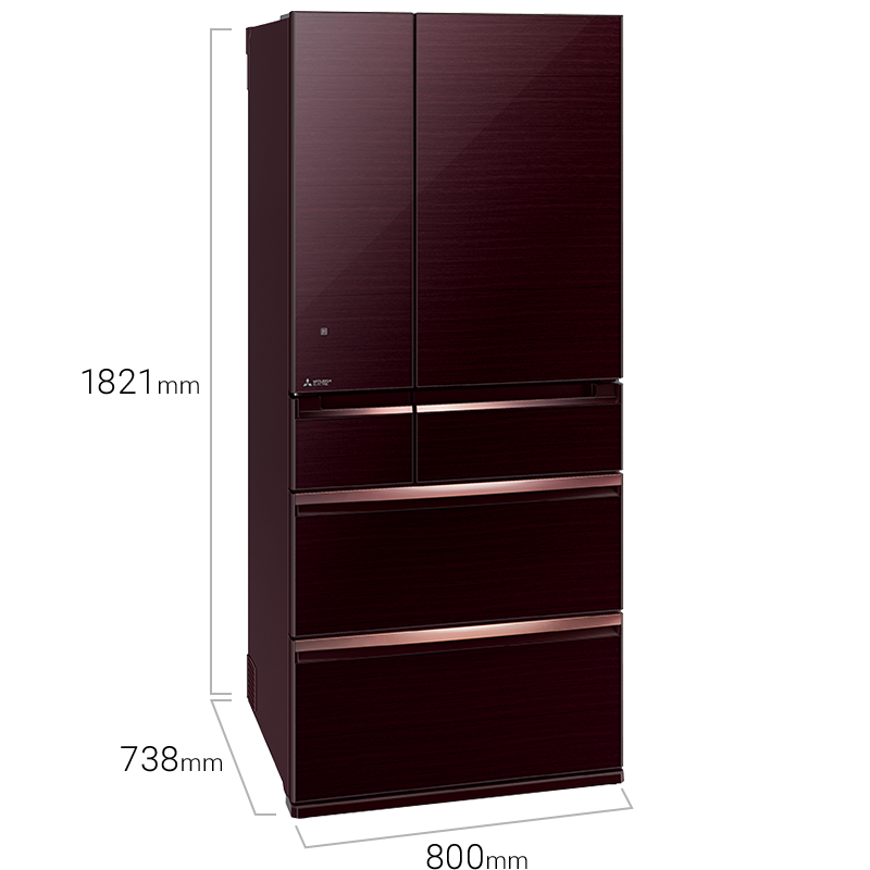 MR-WX70C-BR - Dòng tủ lạnh 6 cửa đa ngăn thiết kế mặt gương sang trọng