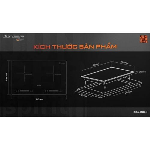 Bếp từ đôi Junger CEJ-202-II lắp âm