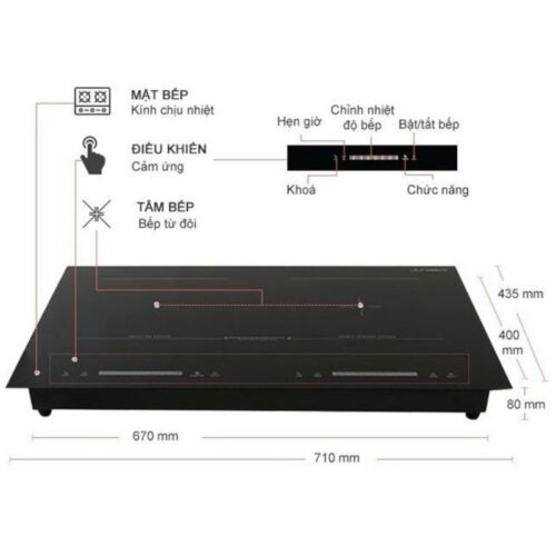 Bếp từ kết hợp hồng ngoại Junger MTD-71 lắp âm