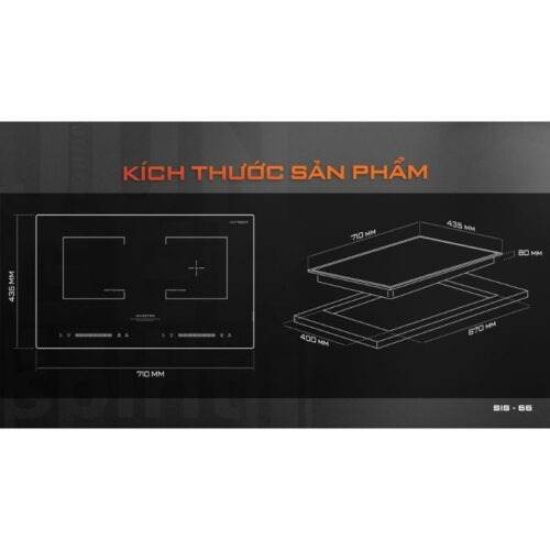Bếp từ kết hợp hồng ngoại Junger SIS-66 lắp âm