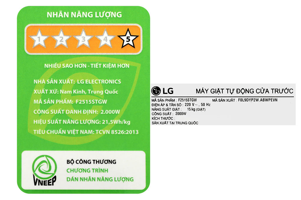 Máy giặt LG AI DD Inverter 15 Kg F2515STGW