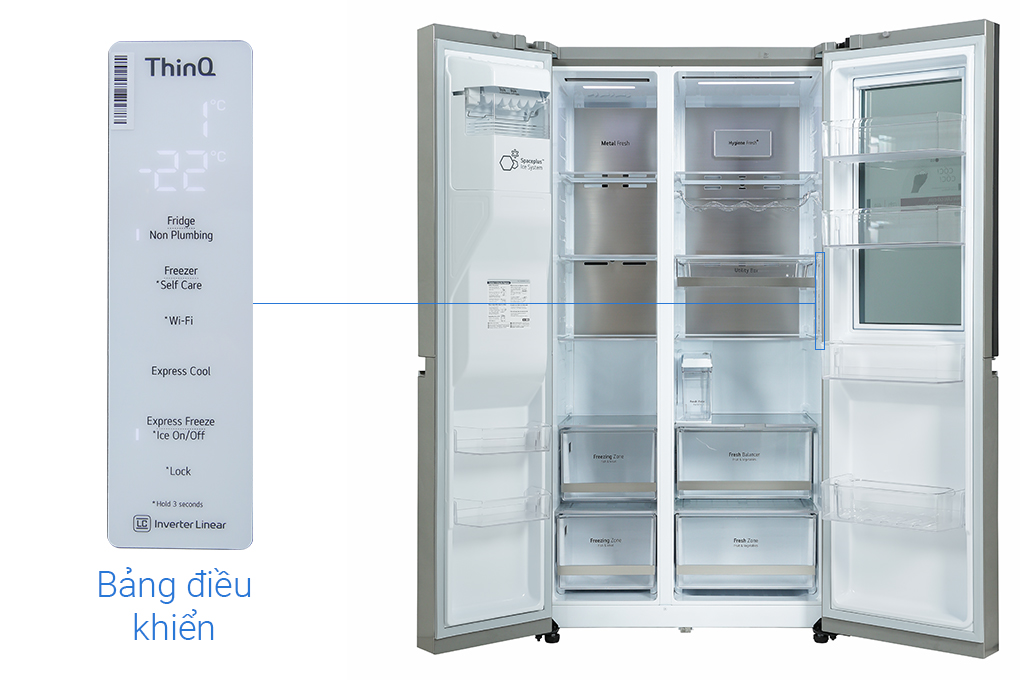 Tủ lạnh LG Inverter 635L SBS 4 cánh InstaView Door in Door GR-X257JS