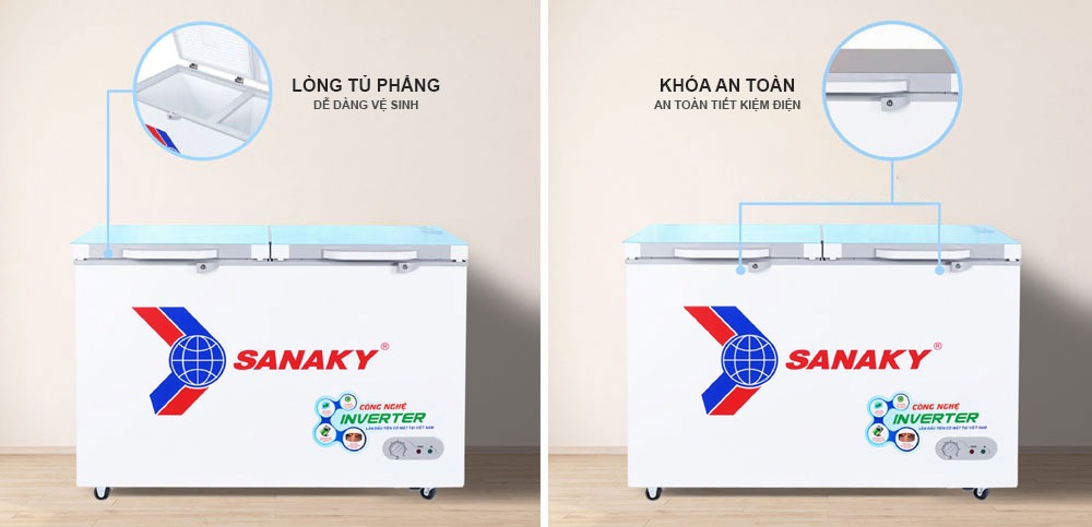 Tủ đông Sanaky Inverter VH-2899W4KD | Kính cường lực