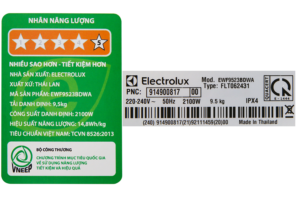 Máy giặt Electrolux Inverter 9.5 kg EWF9523BDWA